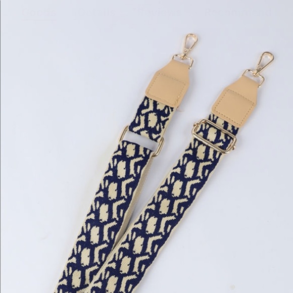 Blue Adjustable Printed Bag Strap with Hardware - Picture 3 of 9